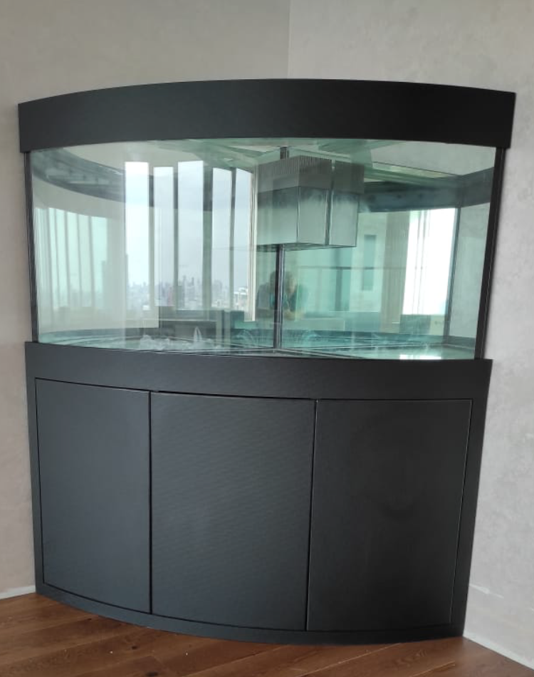 Угловой аквариум с гнутым стеклом Стильный панорамный аквариум